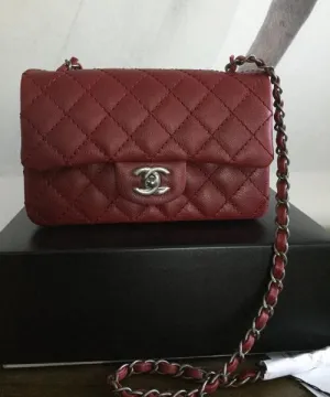 Chanel Mini Flap Bag Maroon