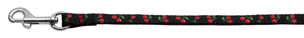 Cherries Nylon Collar Black  3-8 wide 4Ft Lsh