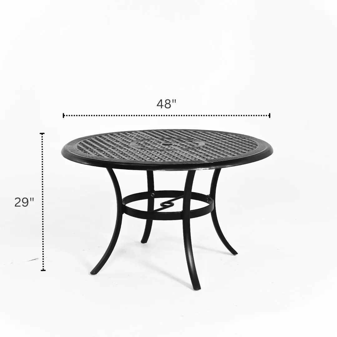 Classic 48" Round Sling Dining Set (5 Piece Set)