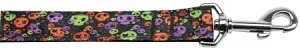 Confetti Skulls Nylon Dog Leash 5-8 Inch Wide 4ft Long