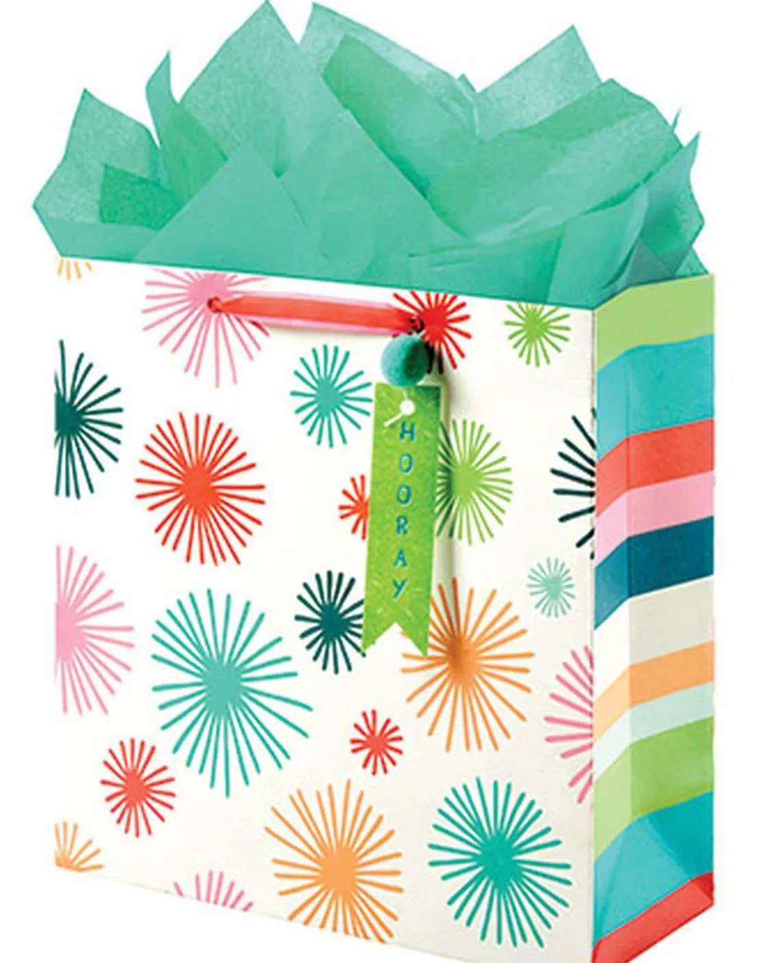 Contrast Poms Large Gift Bag