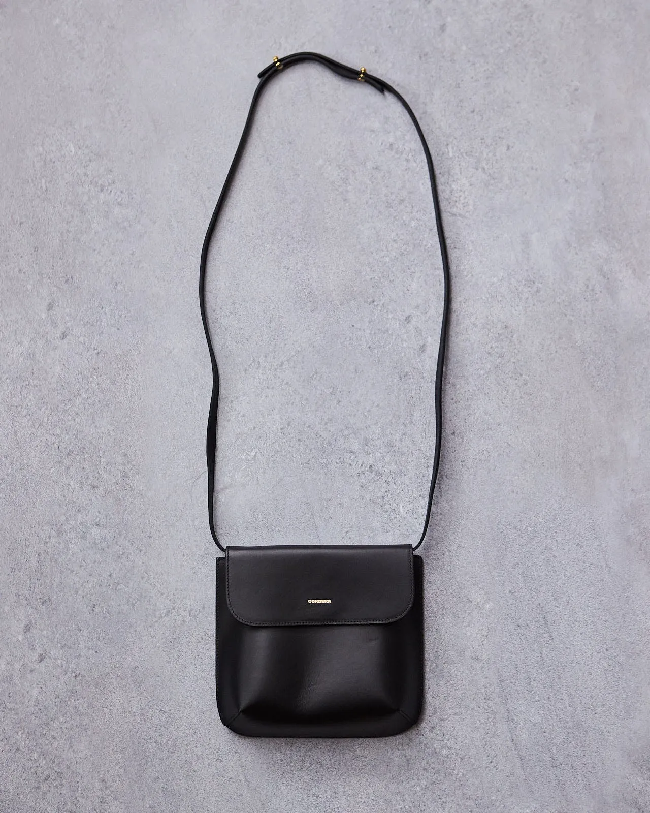 Cordera Leather Flap Bag, Black