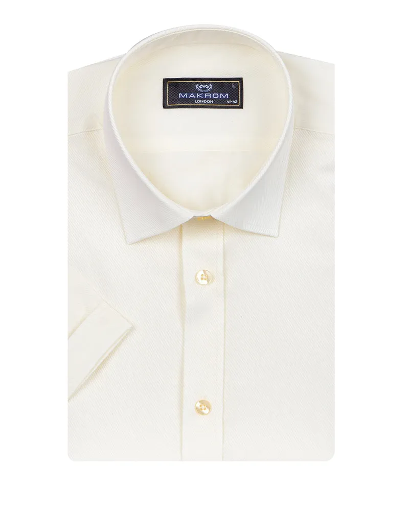 Cream Classic Twill Short Sleeve Shirt