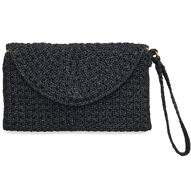 Crochet Purse - Black/Lurex/Navy