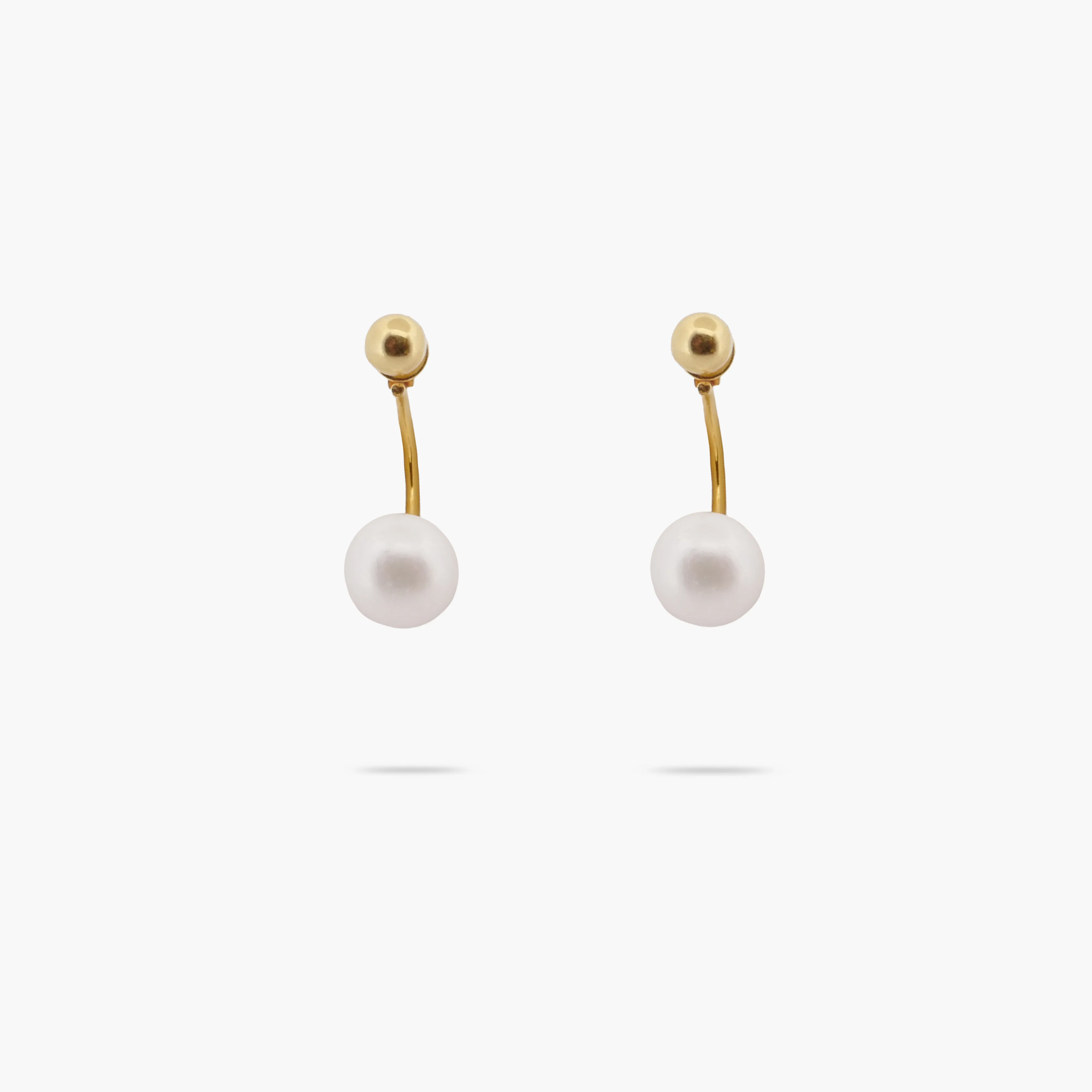 Curved Freshwater Pearl Drop Earrings