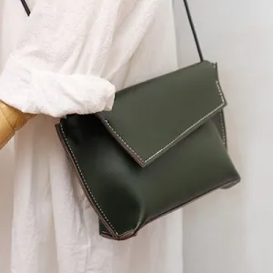 Cute LEATHER Small Side Bag Green Handmade WOMEN Crossbody BAG Phone Purse FOR WOMEN