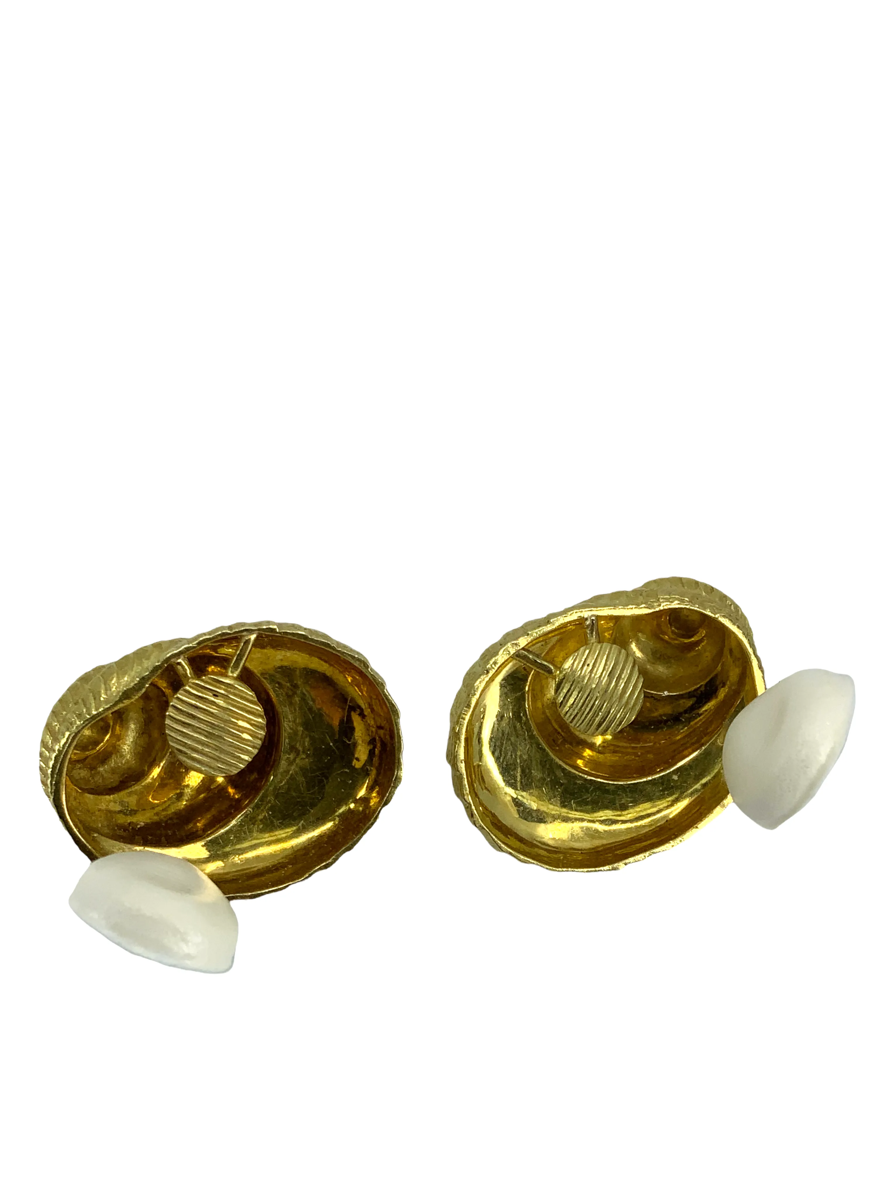 David Webb 18k Gold Shell Earrings