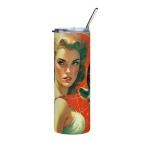 Devil Beauty #1 Stainless steel tumbler cup with metal straw