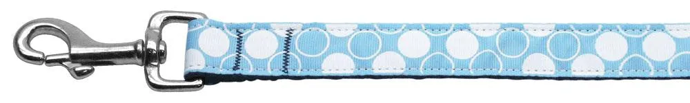 Diagonal Dots Nylon Collar  Baby Blue 1 wide 4ft Lsh