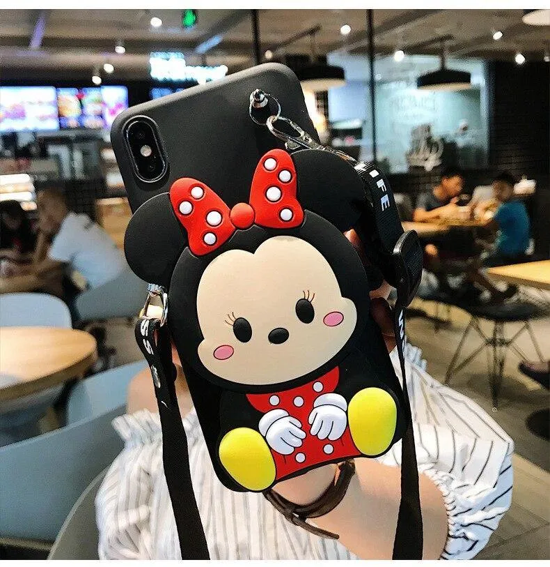 Disney Cartoon Phone Purse Crossbody Smartphone Cover Bag