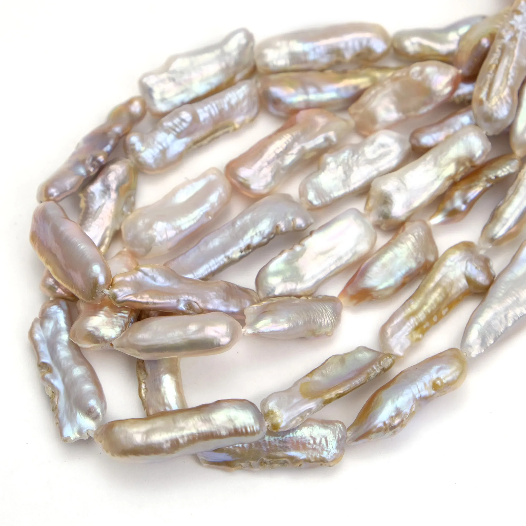 Eggshell Fresh Water Pearl Strand #24