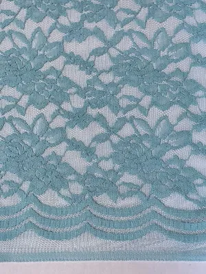 FabricLA | Nylon Spandex | Scallop Pattern | Lace Fabric | Aqua