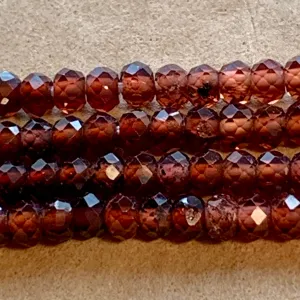 Faceted Garnet Rondelles