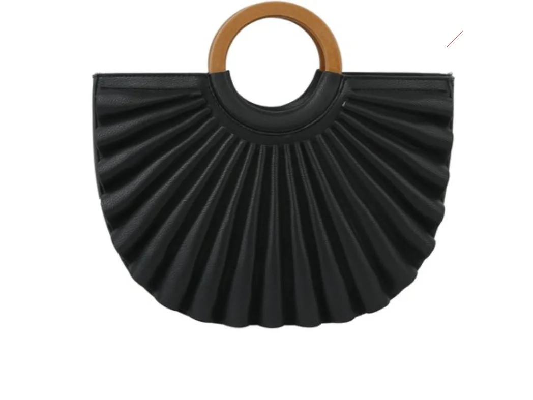 Fan Me Wooden Handle Purse FIVE Colors Available