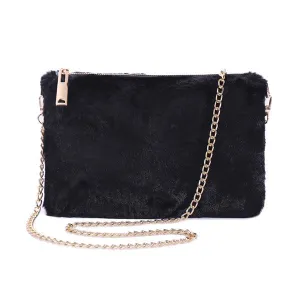 Faux Fur Clutch Shoulder Bag