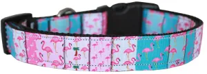 Flamingo Fun Nylon Dog Collar Sm