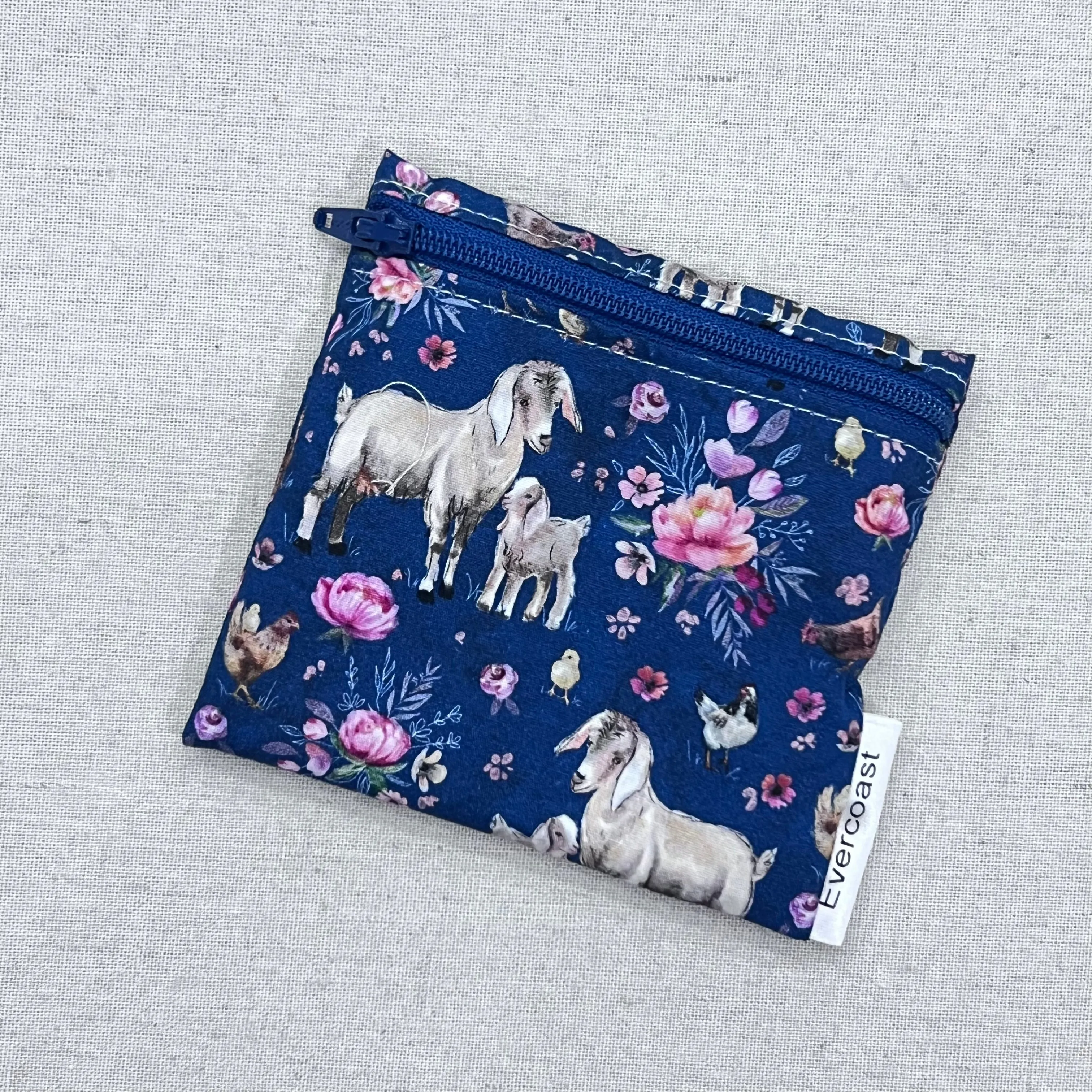 Floral Goat Reusable Mini Snack Bag