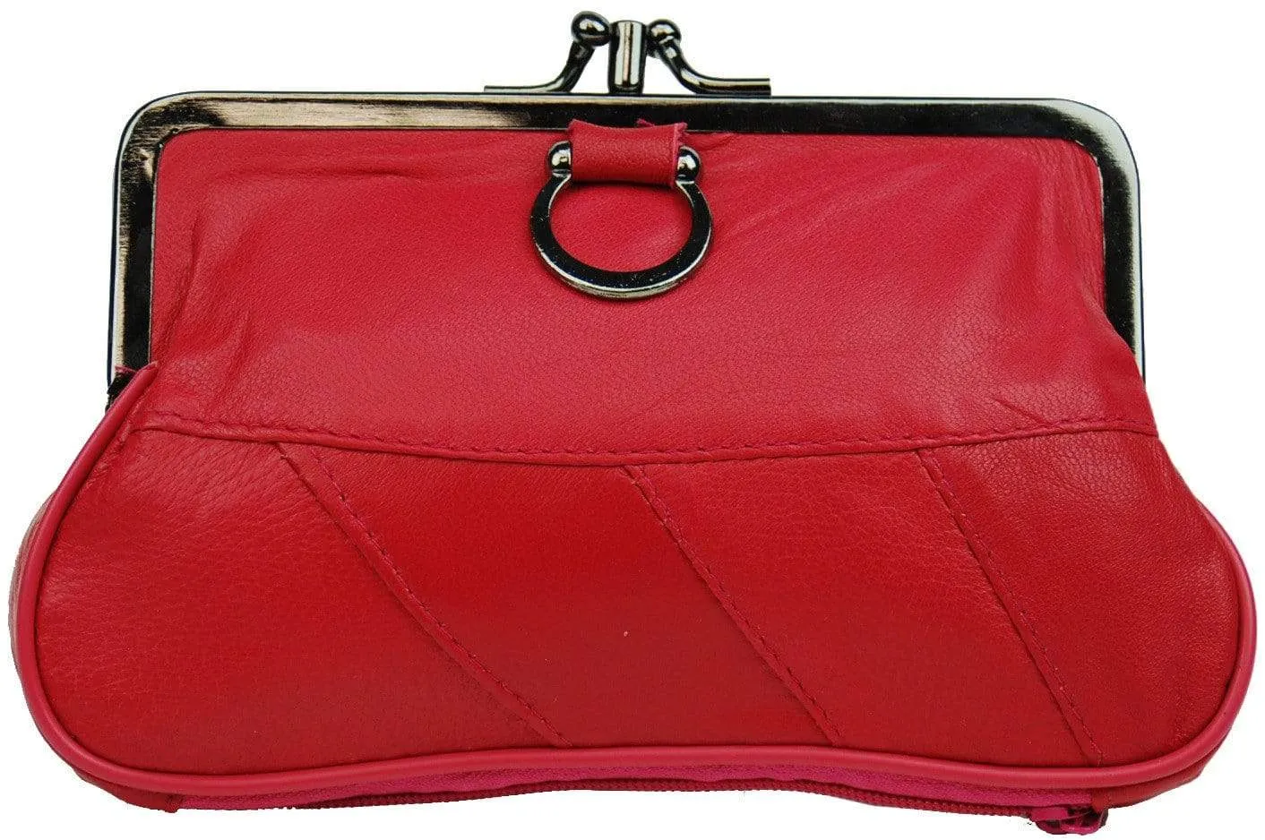 Genuine Leather Change Purse with Clasp Closure 11-3016 (C)