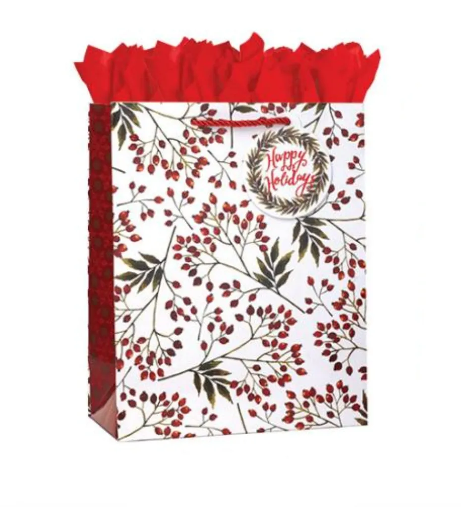 Gift Bag Large - Snow Berries