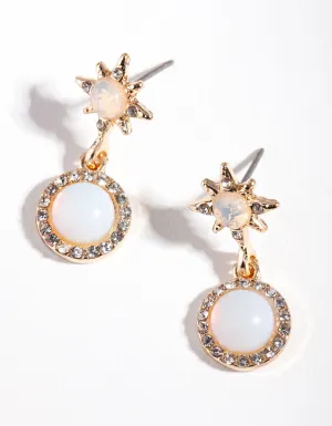 Gold Celestial Star Diamante Earrings