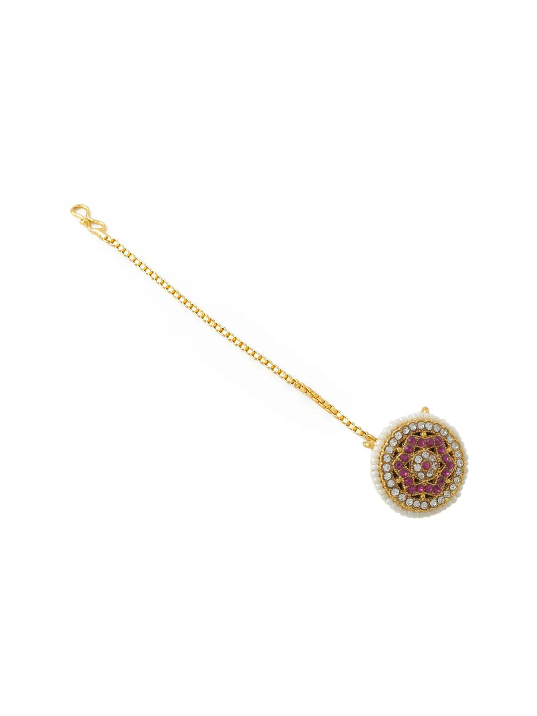 Gold Plated Kundan Borla Maang Tika