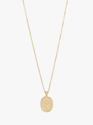 Gold-Tone Floral Pendant Necklace