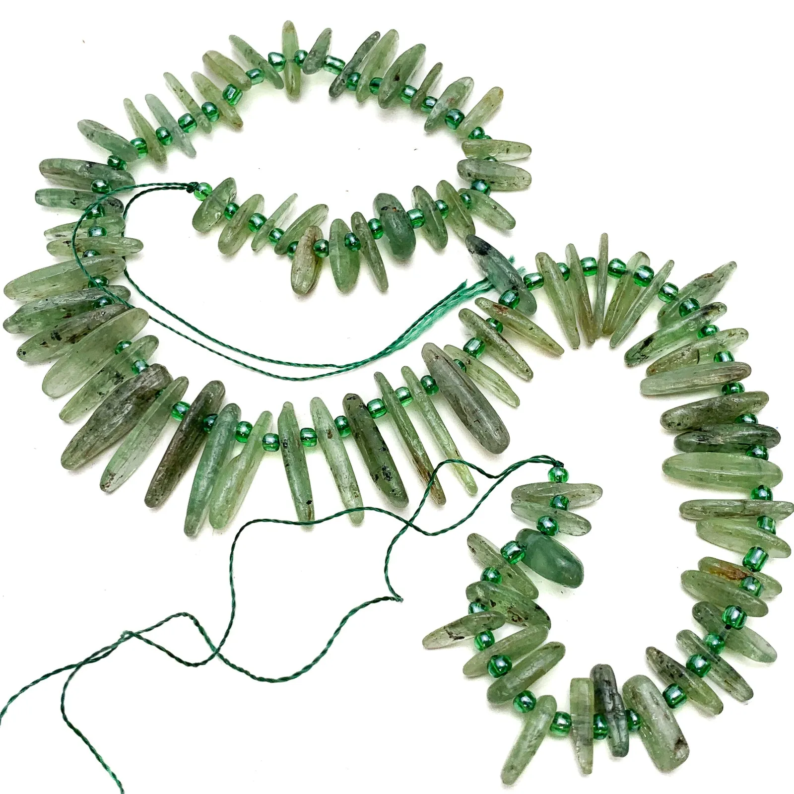 Green Kyanite Fine Tears Bead Strand