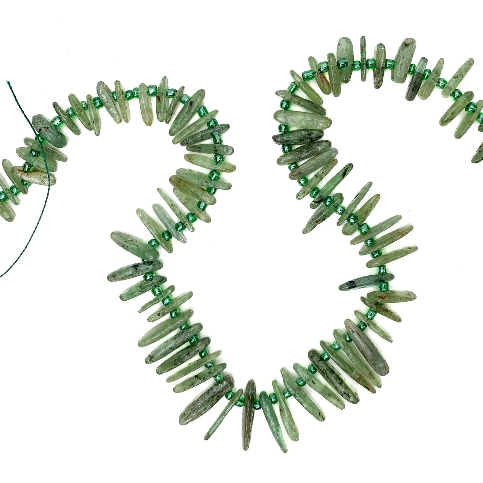 Green Kyanite Fine Tears Bead Strand