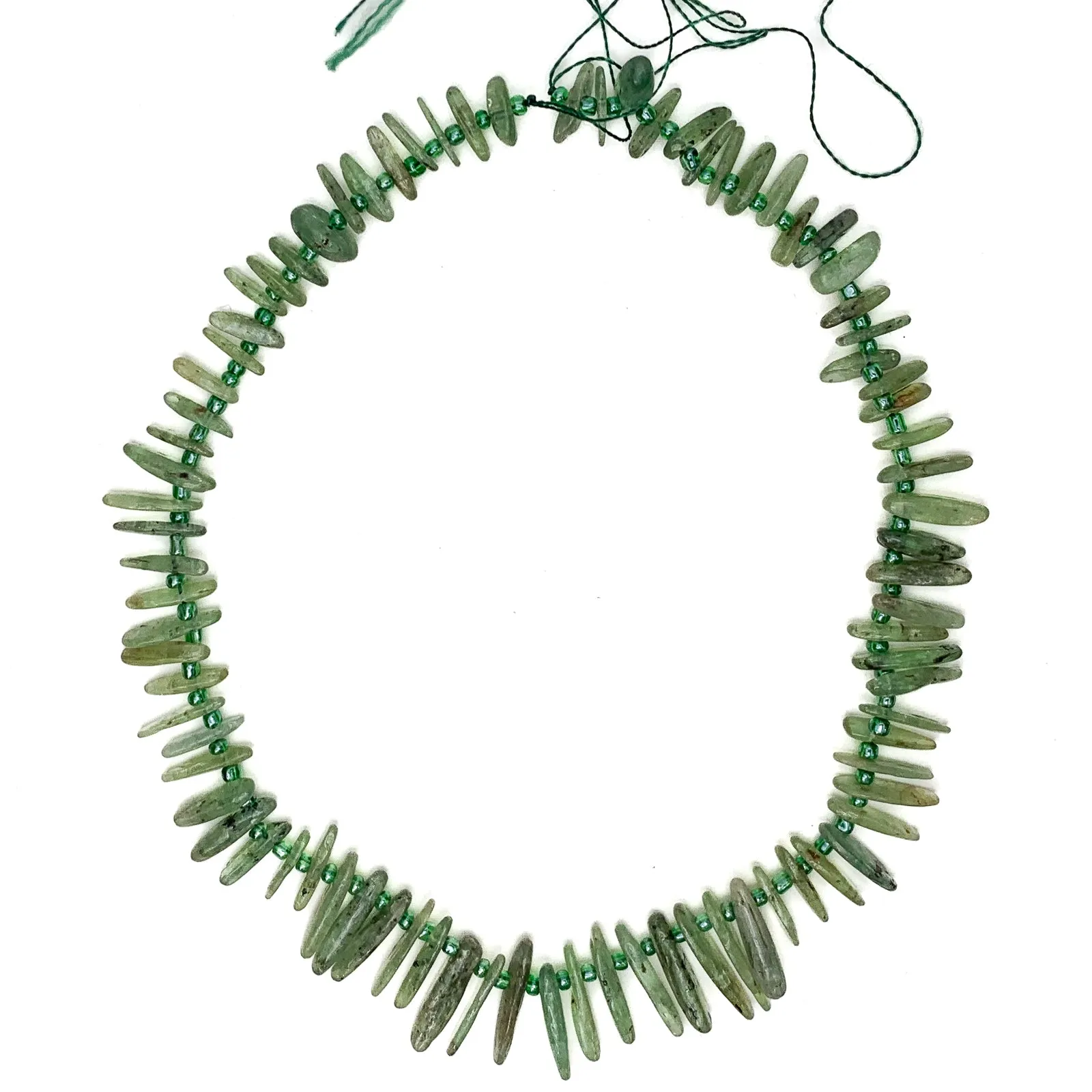 Green Kyanite Fine Tears Bead Strand