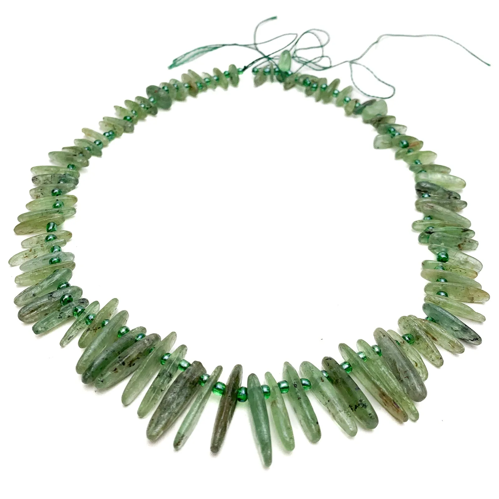 Green Kyanite Fine Tears Bead Strand