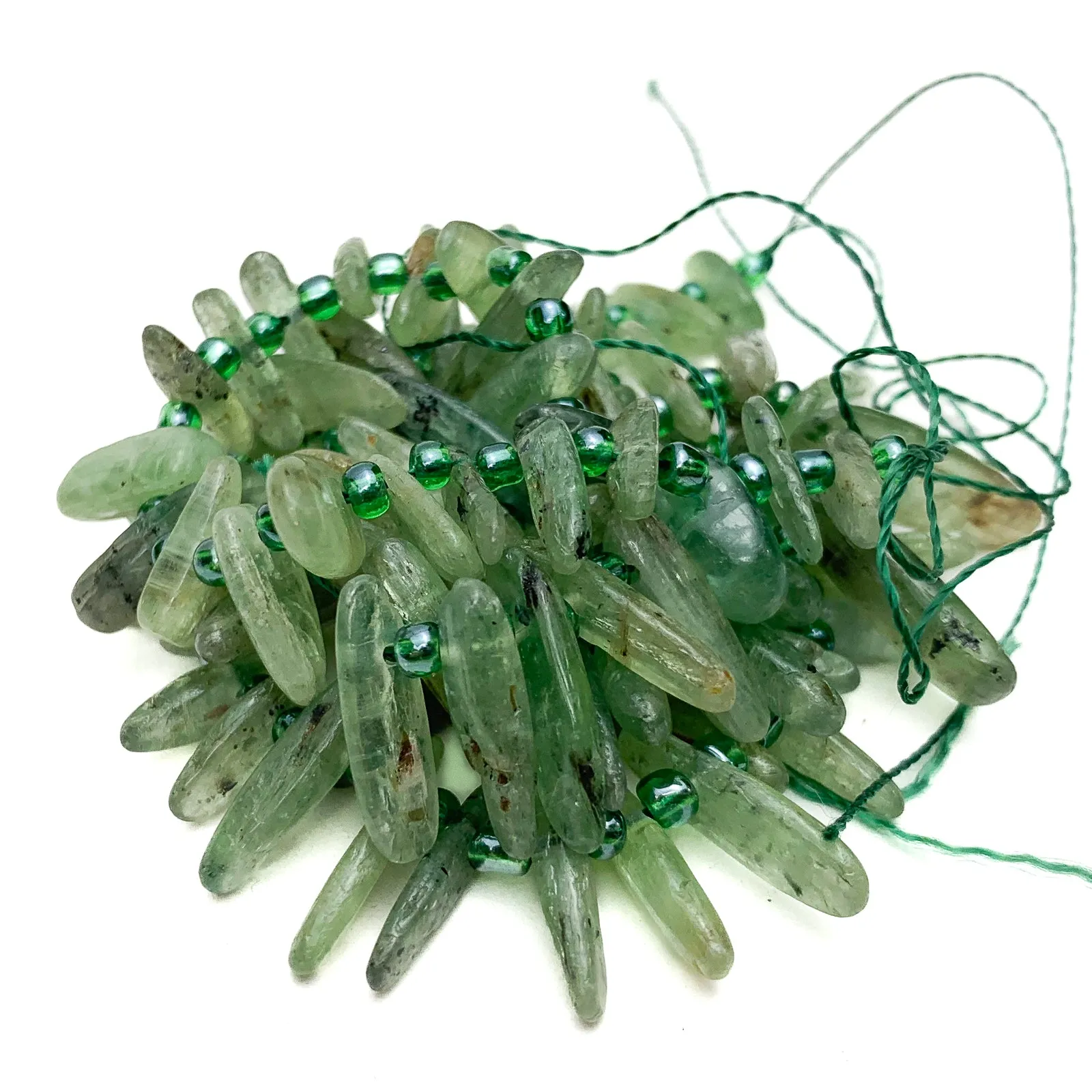 Green Kyanite Fine Tears Bead Strand