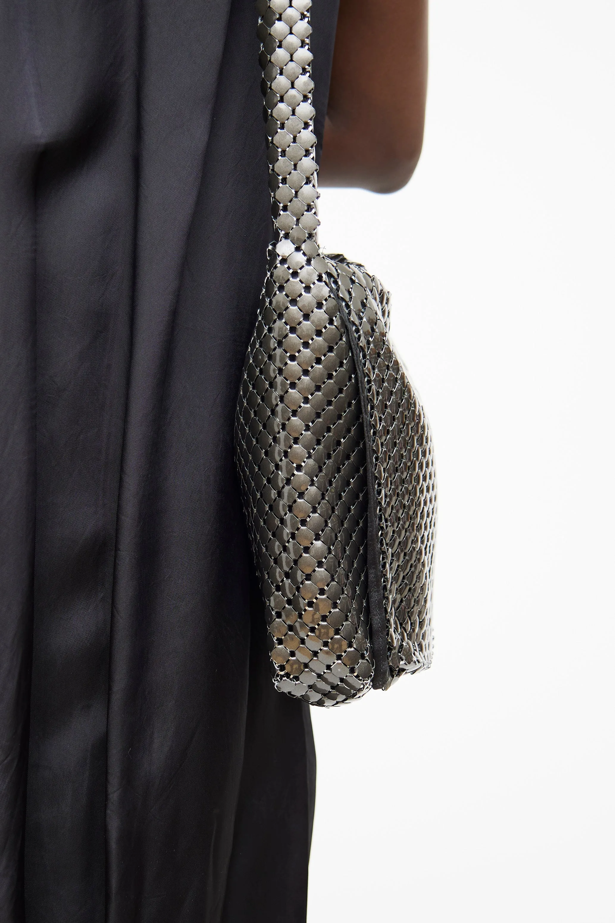 Grey & Brown Chainmail Flap Bag