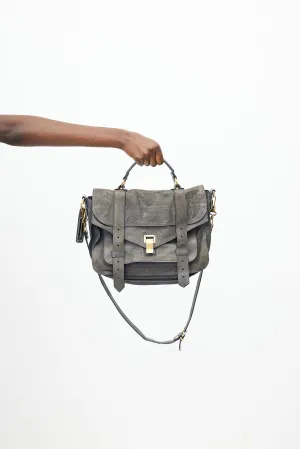 Grey PS1 Leather Medium Bag