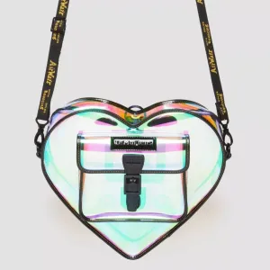 Heart Shaped Iridescent Transparent Backpack