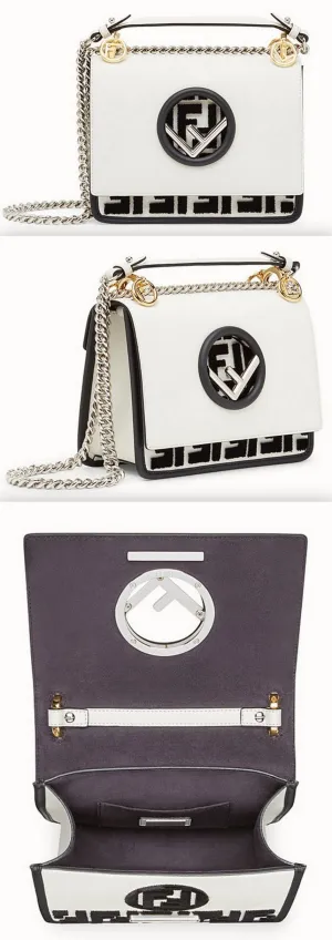 Kan I F Small White Leather Mini Bag