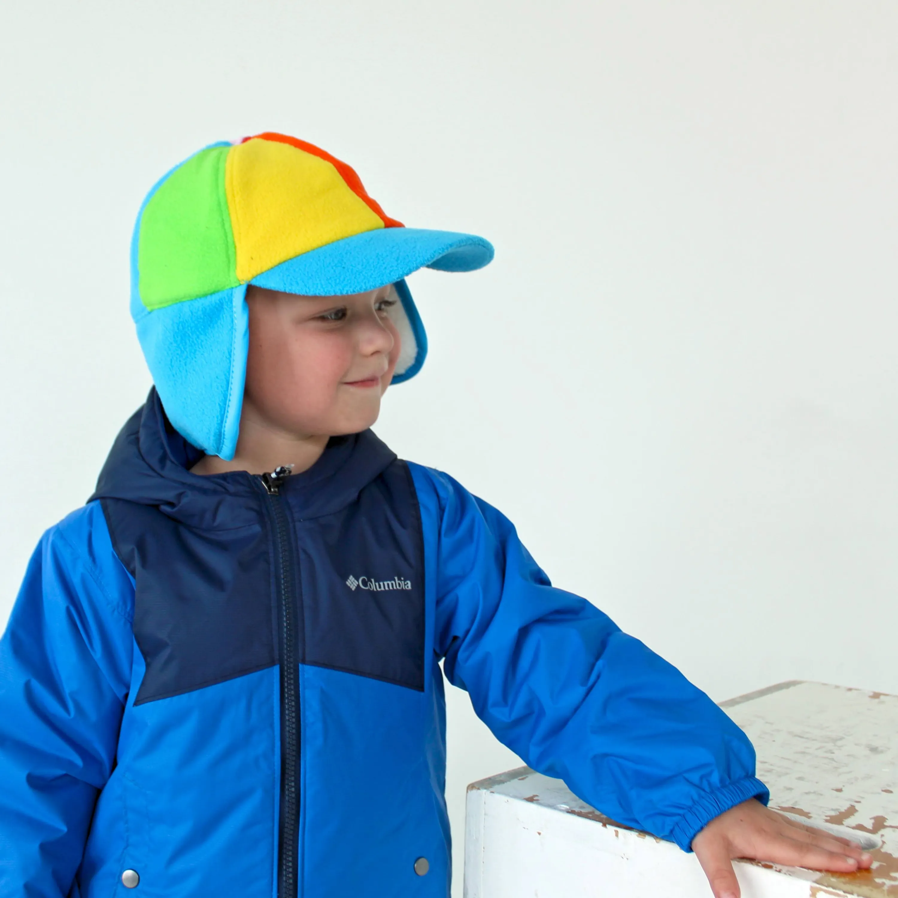 Kids Frosty Fleece Winter Flap Hat - Rainbow