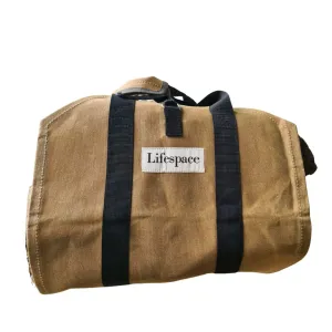 Lifespace Heavy Duty Canvas Firewood Log Carrier Bag with Handles & Strap