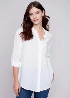 Long Linen Button Down Shirt by Charlie B