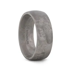 MAGELLANIC Domed Titanium Band with Meteorite Pattern - 8mm