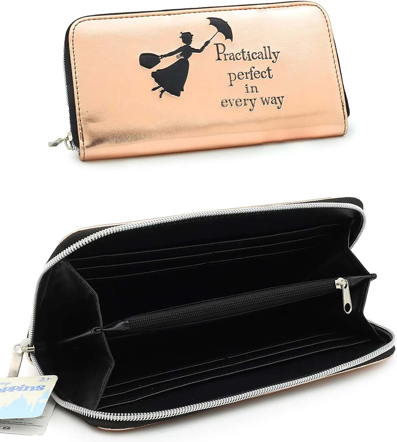 Mary Poppins Gifts Women Purses Ladies Wallet Rose Gold Disney Merchandise