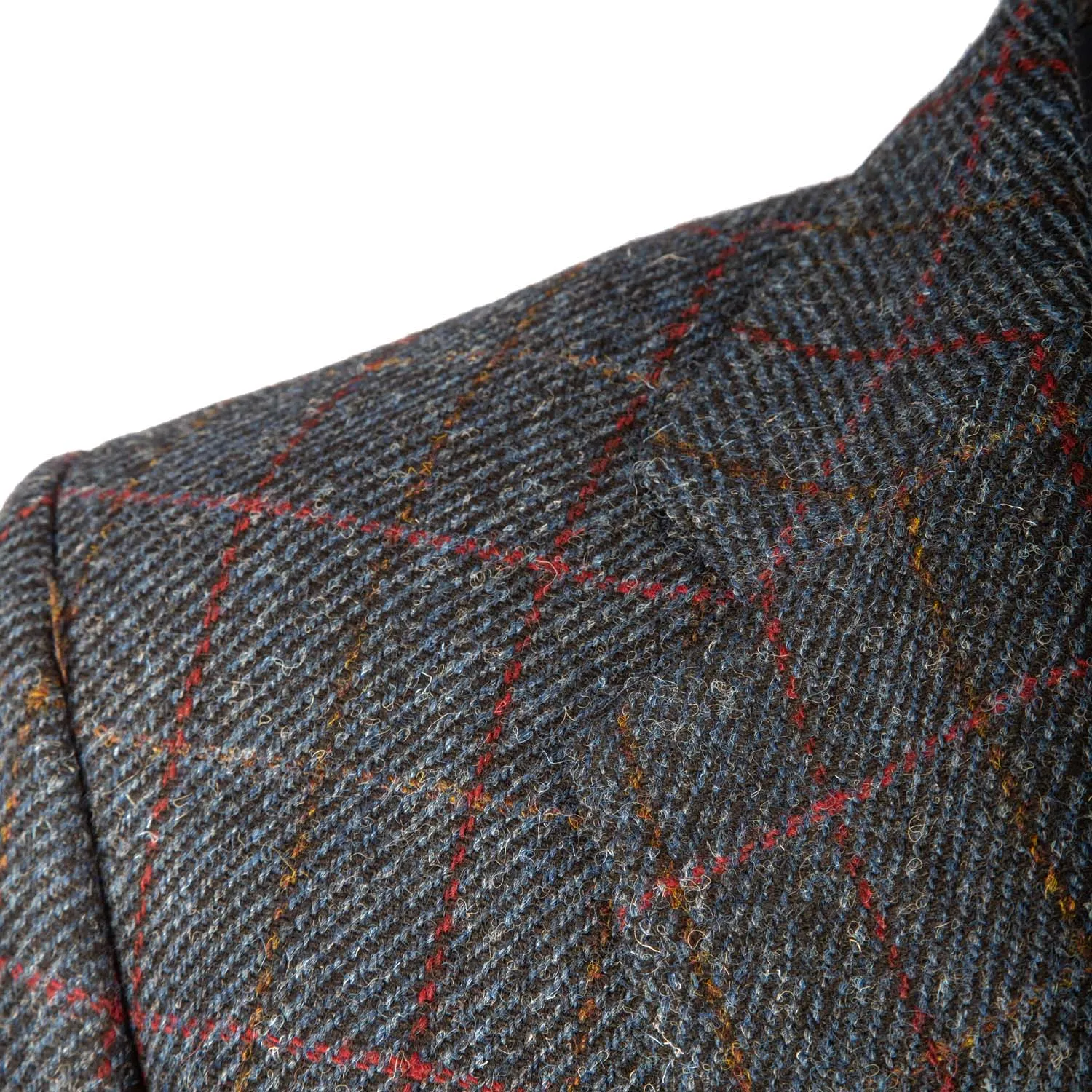 Men's Barra Harris Tweed Jacket  Blue Red Check