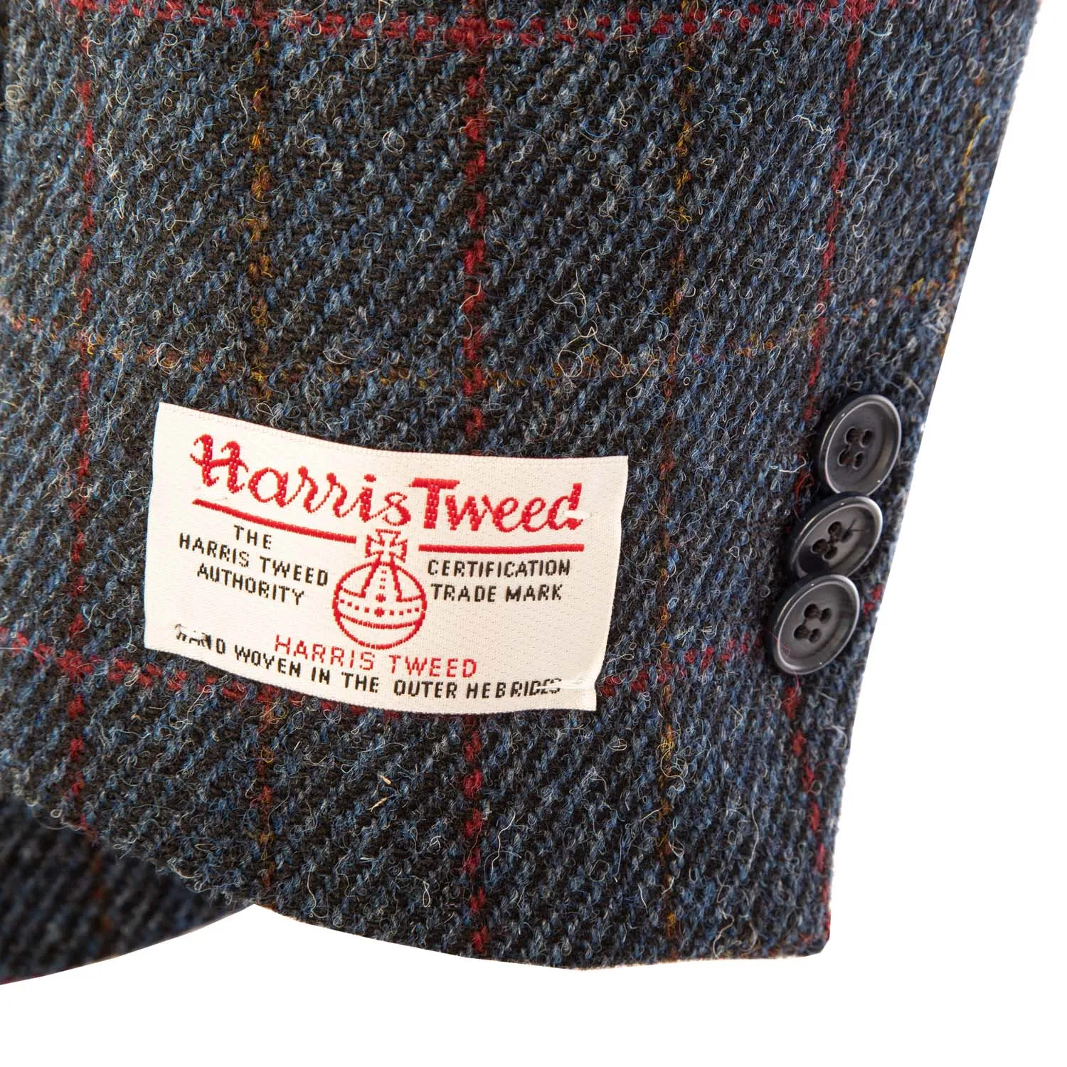 Men's Barra Harris Tweed Jacket  Blue Red Check