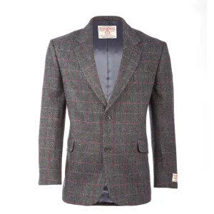 Men's Barra Harris Tweed Jacket  Blue Red Check