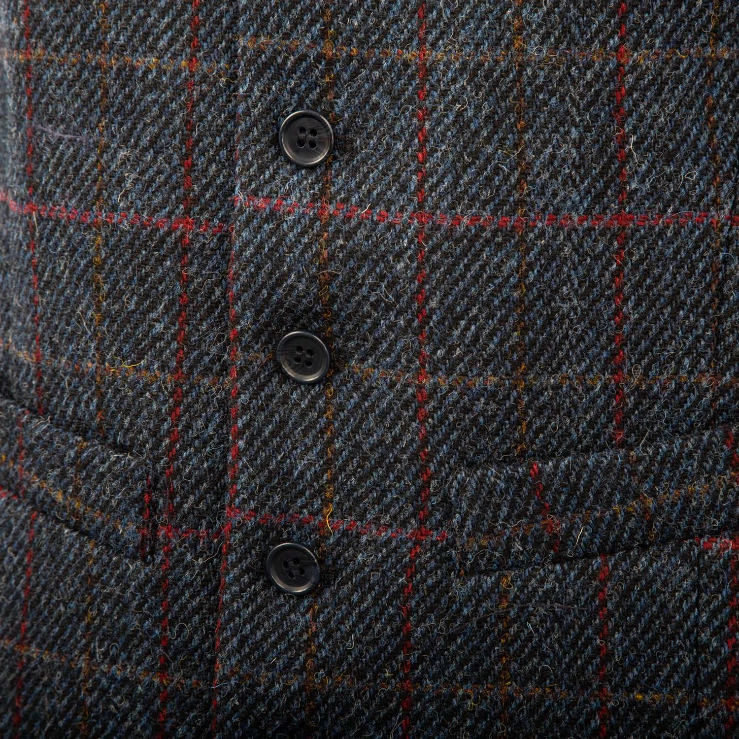 Men's Harris Tweed Lewis Waistcoat  Blue Check