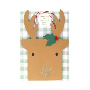 Meri Meri Christmas Reindeer Gift Bags- Small 2pk M1069