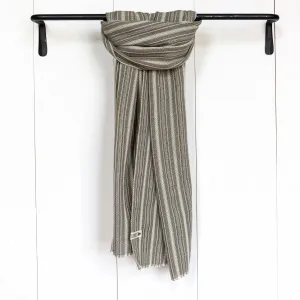 Neutral Stripe Handwoven Cotton Scarf