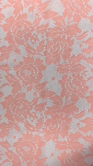 NYLON FLORAL DSN-T106048 LACE KNIT<br><h6>29D-PEACH PARFA<br>149X-LC-T106048</h6>