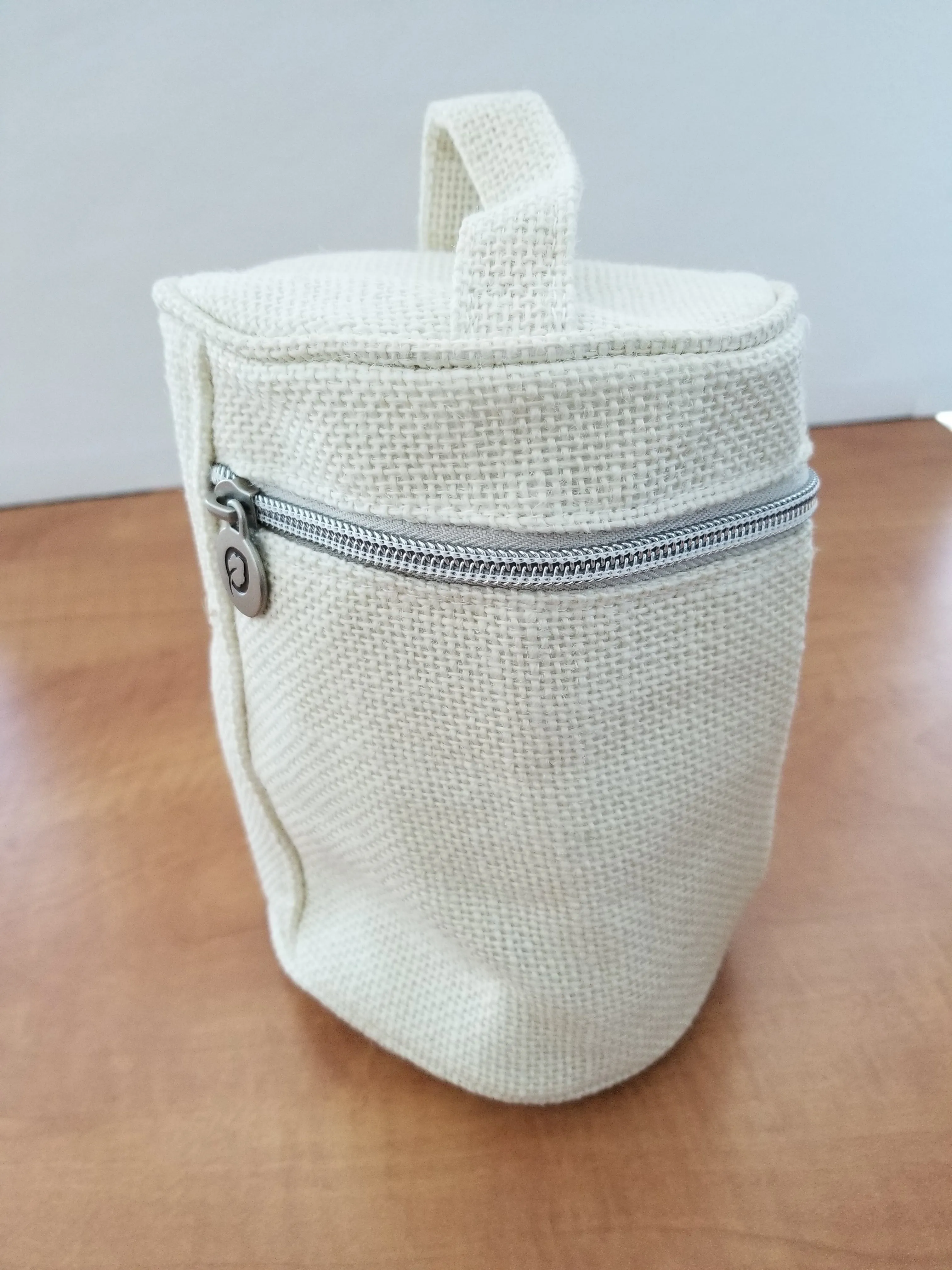 Off White Large Cylinder Jute Bag