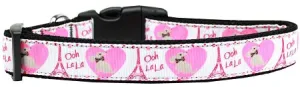 Oh La La Paris Nylon Dog Collar Xs