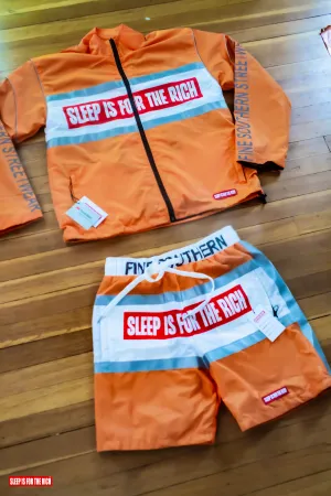 (ORANGE) 3M REFLECTIVE WINDBREAKER SHORT SETS